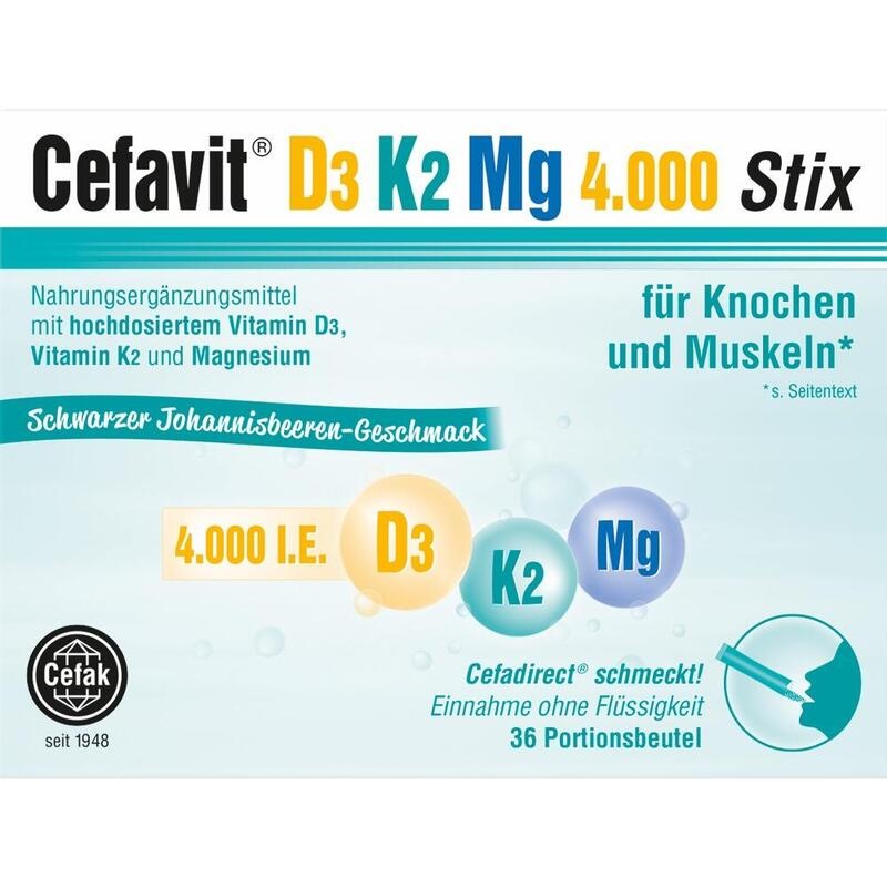 CEFAVIT D3 K2 Mg 4.000 I.E. Stix Granulat