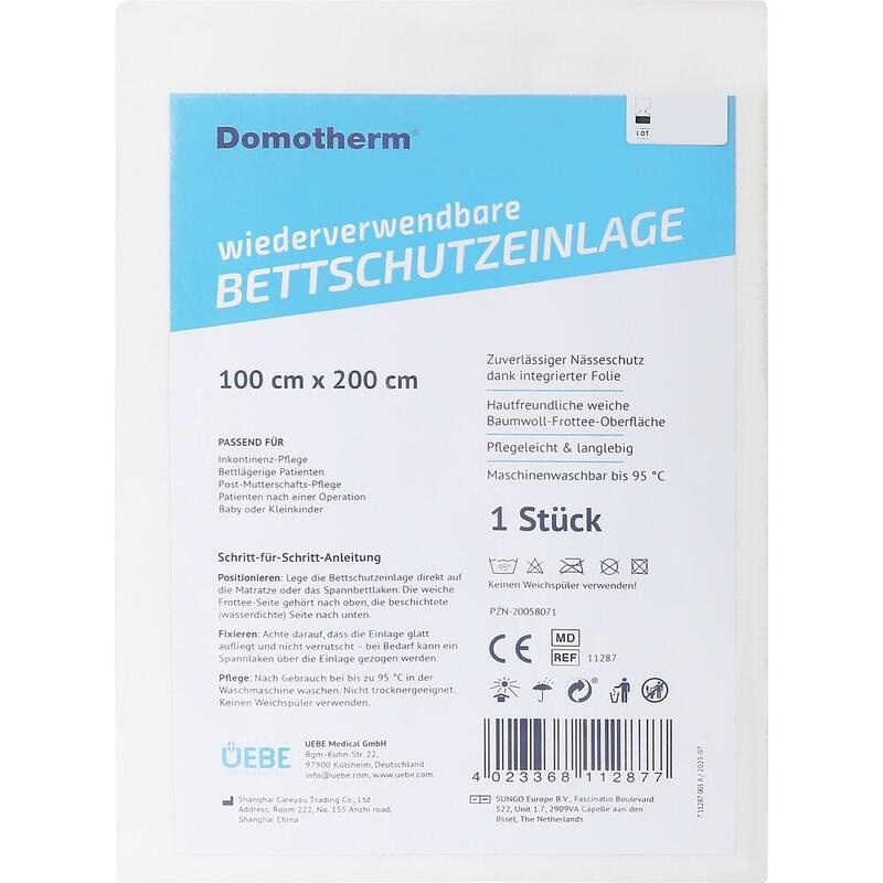 DOMOTHERM Bettschutzeinlage waschbar 100x200 cm