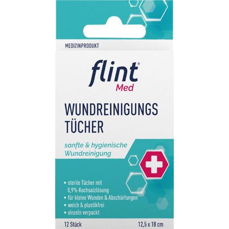 FLINT Med Wundreinigungstücher steril 12,5x18 cm